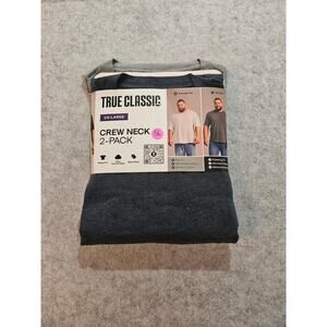True Classics 2 Pack Mens Crew Neck T Shirt Grays size 2XL